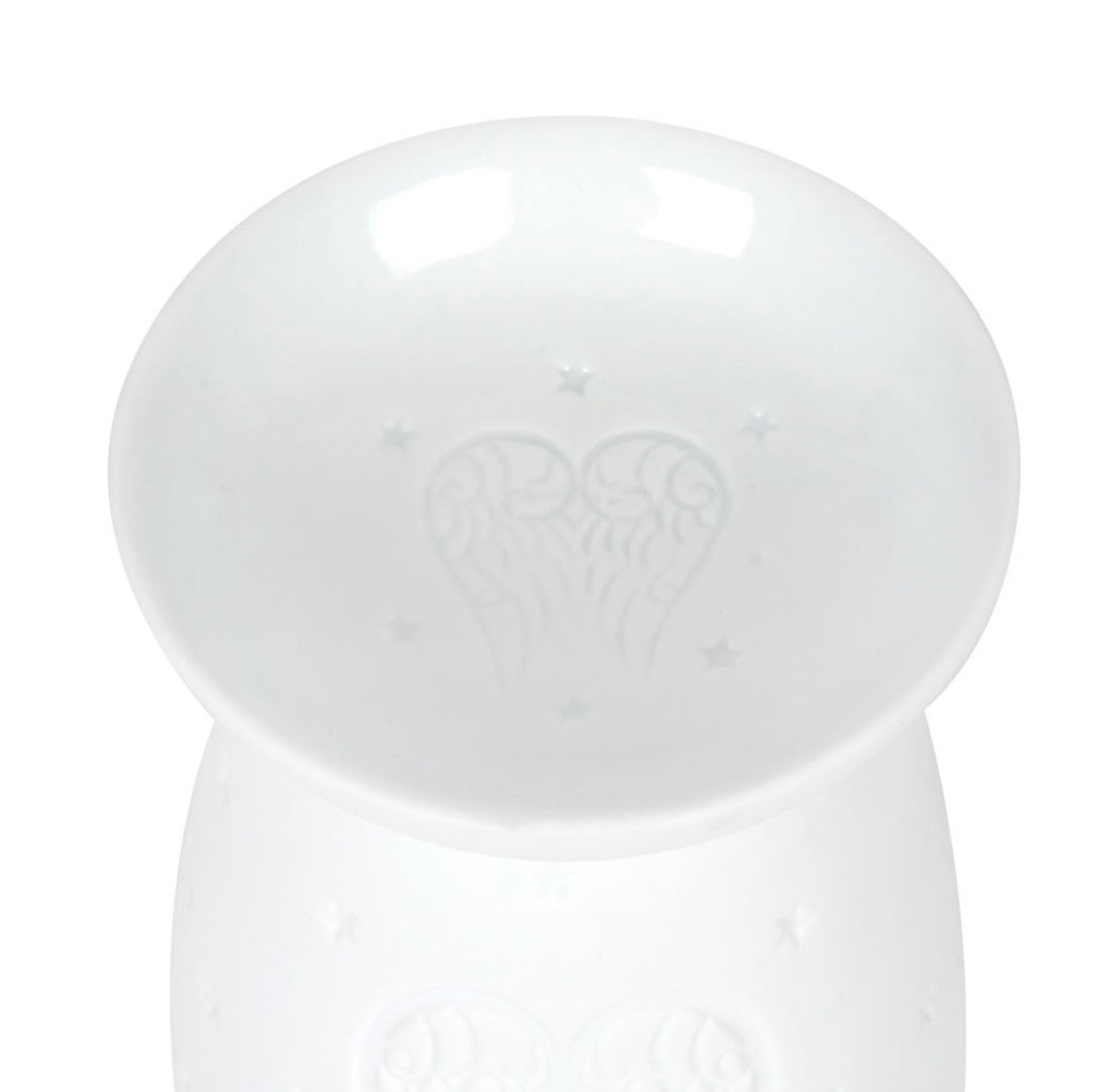 White Ceramic Angel Wings Wax Burner