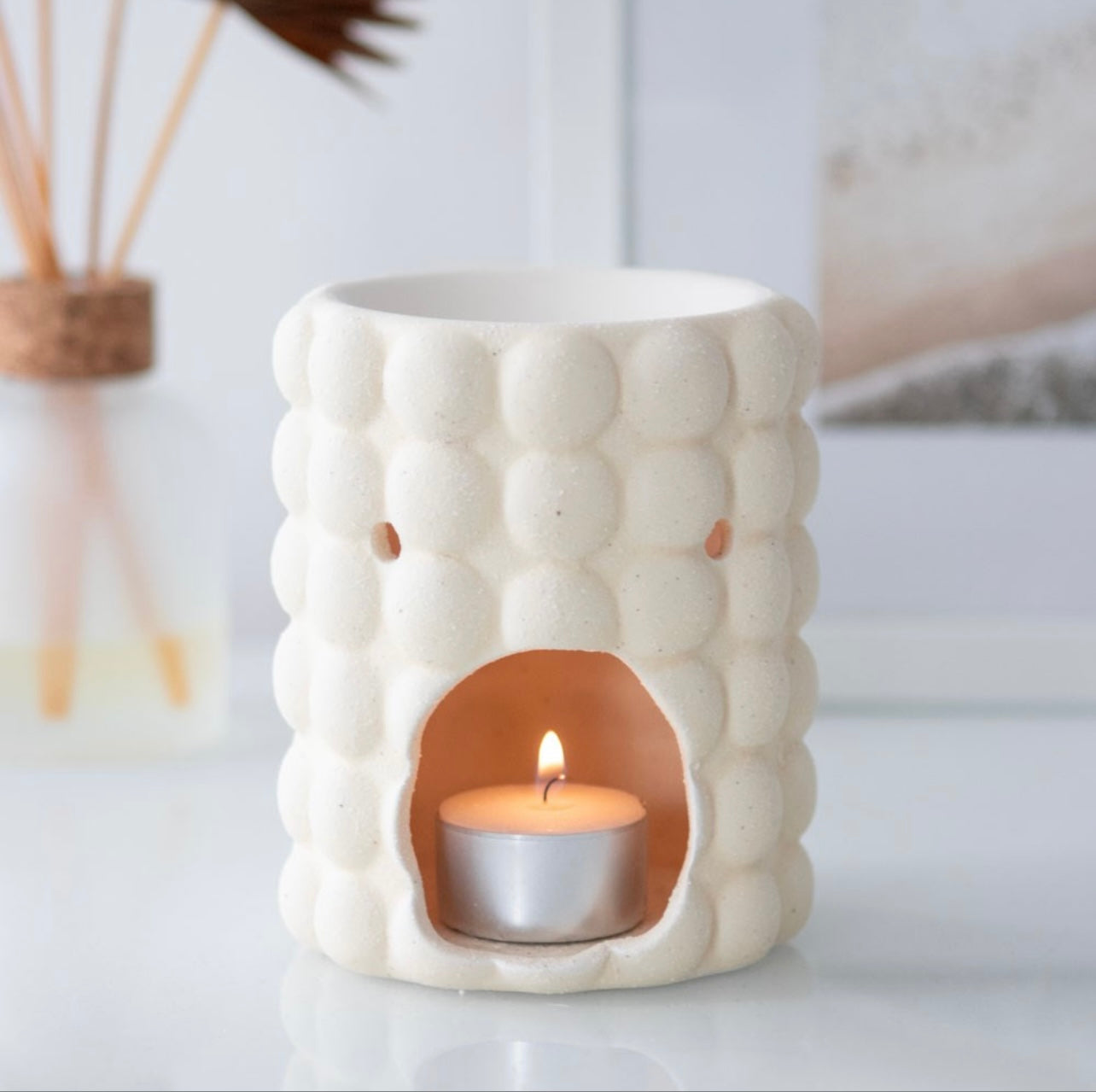 Cream Speckle Bubble Wax Burner