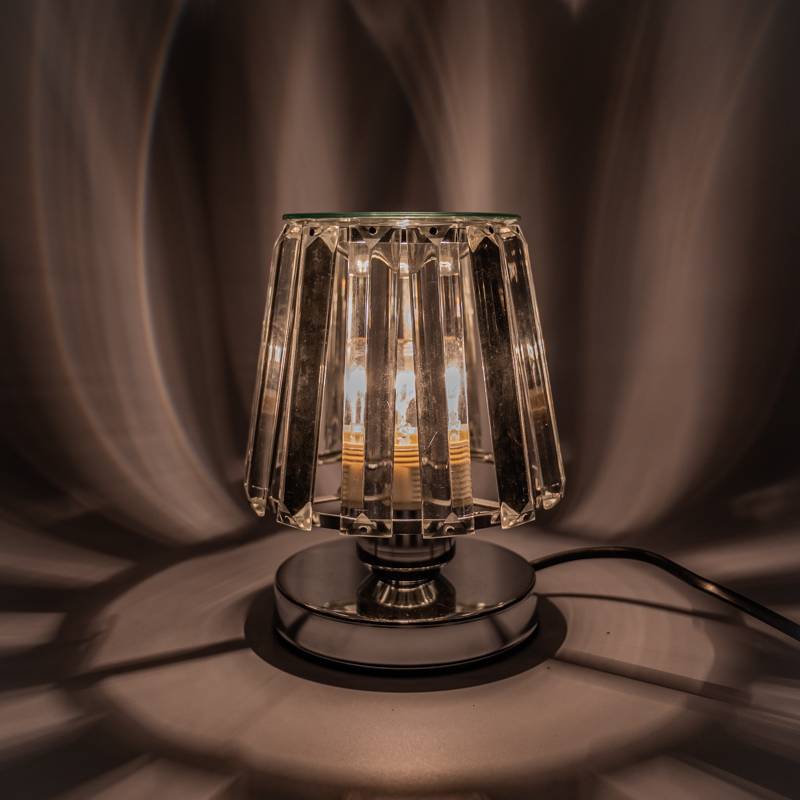 * Pre Order * Electric Wax Warmer A-Line Glass Lamp - Silver