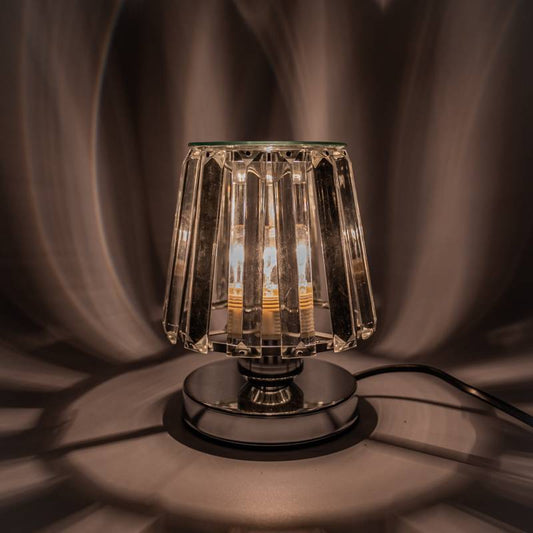 * Pre Order * Electric Wax Warmer A-Line Glass Lamp - Silver