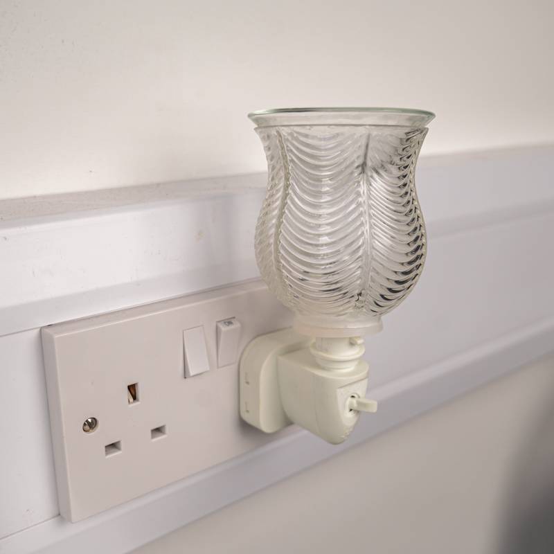 * Pre Order * Wax Warmer Ribbed Glass Plug-in Clear